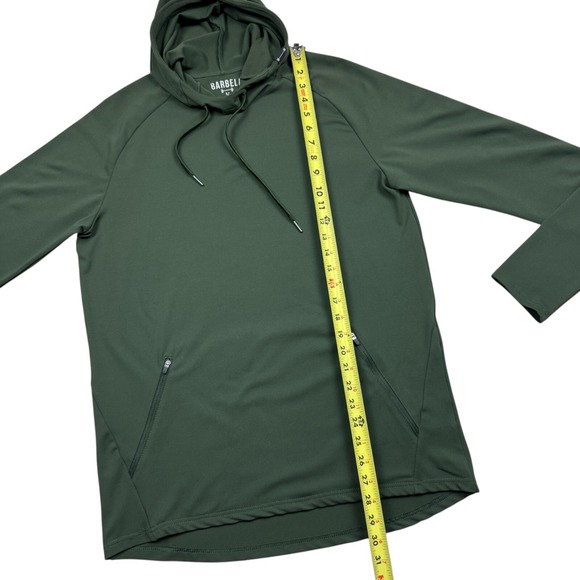 Barbell Men's Performance Hoodie Size M Bodybuilding Green Pullover Workout - Picture 9 of 13